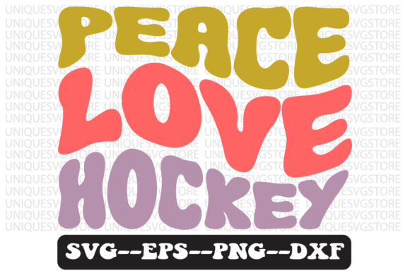 Reviewing Peace Love Hockey Quote Retro Svg Design